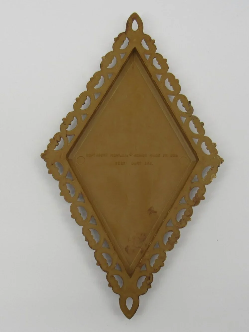Vintage 1970's Homco #7227 Goldtone Diamond Wall Plaques Plastic Resin Material